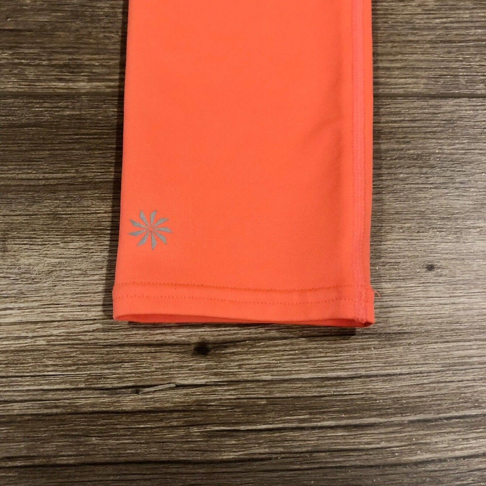 Athleta Leggings XXS Orange Neon Back Zipper Pocket Cropped - Picture 8 of 11